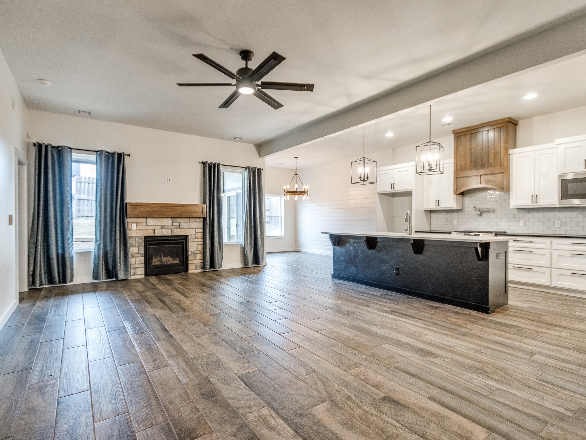 living room with fireplace