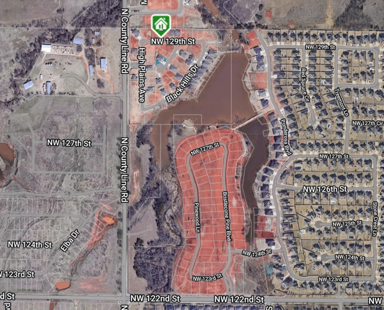 Map of where 8909 NW 129th St is in Oklahoma City